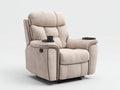Sillones reclinables de tela beige 96x98x106 cm - para salón - con portavasos