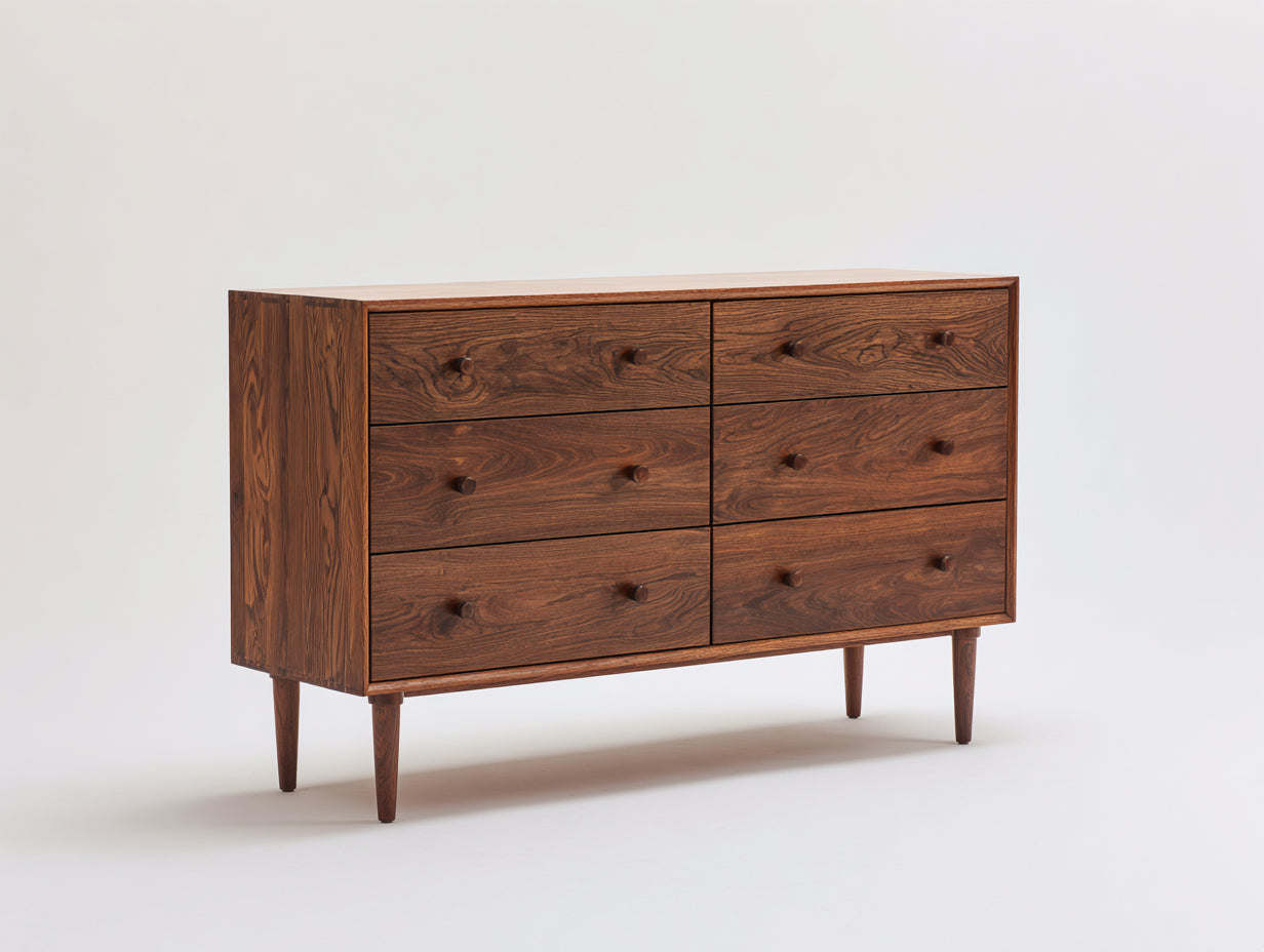 Cómodas madera 130x45x85 cm nogal estilo retro