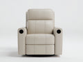 Sillones reclinables de piel sintética 96x92x105 cm - beige - para salón - con reposabrazos - estilo moderno