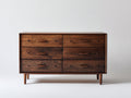 Cómoda de madera 150x45x82 cm - marrón - diseño moderno con 6 cajones