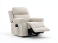 Sillón reclinable de tela 96x100x106 cm - beige y negro - diseño acolchado con reposapiés