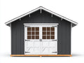 Casetas de jardín de madera gris y blanca 250x190x225 cm - para exterior - estilo cabaña