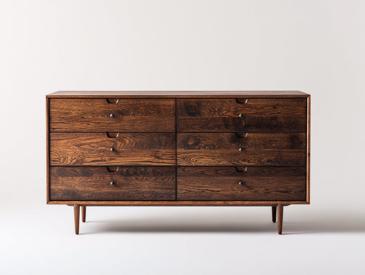 Cómodas madera 140x45x85 cm nogal oscuro estilo clásico