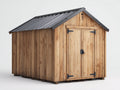 Casetas de jardín madera 230x175x205 cm natural y gris oscuro para exterior - diseño rústico con puertas
