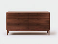 Cómodas de madera 150x45x78 cm - marrón - para dormitorio - 6 cajones - estilo moderno