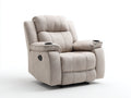 Sillones reclinables tela 96x94x104 cm beige para salón - reposapiés extensible y diseño confortable