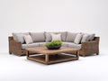 Sofás de exterior ratán madera y tela 280x280x75 cm natural gris conjunto modular