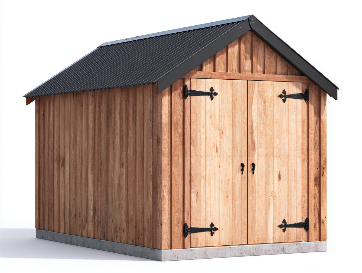Casetas de jardín de madera natural 280x220x230 cm - para exterior - techo a dos aguas