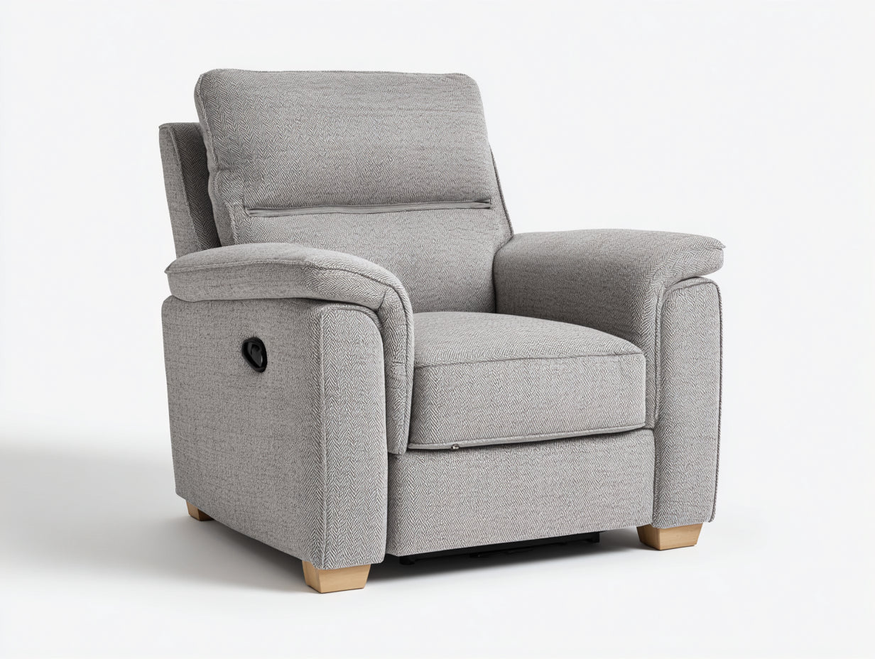 Sillones reclinables tela 95x90x105 cm gris claro diseño moderno