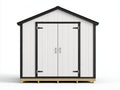 Casetas de jardín de madera y metal 300x230x240 cm - blanco-negro - para exterior - 2 puertas - estilo moderno
