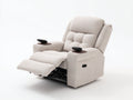 Sillones reclinables tela 105x98x108 cm crema reposapiés extensible