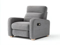 Sillones reclinables tela 94x92x102 cm gris para salón - diseño moderno con control lateral