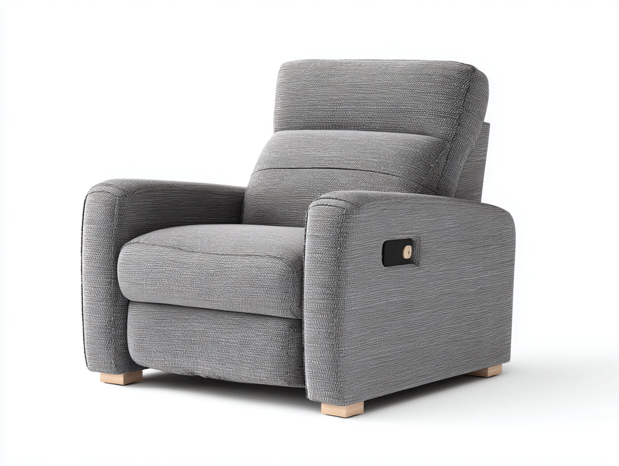 Sillones reclinables tela 94x92x102 cm gris para salón - diseño moderno con control lateral