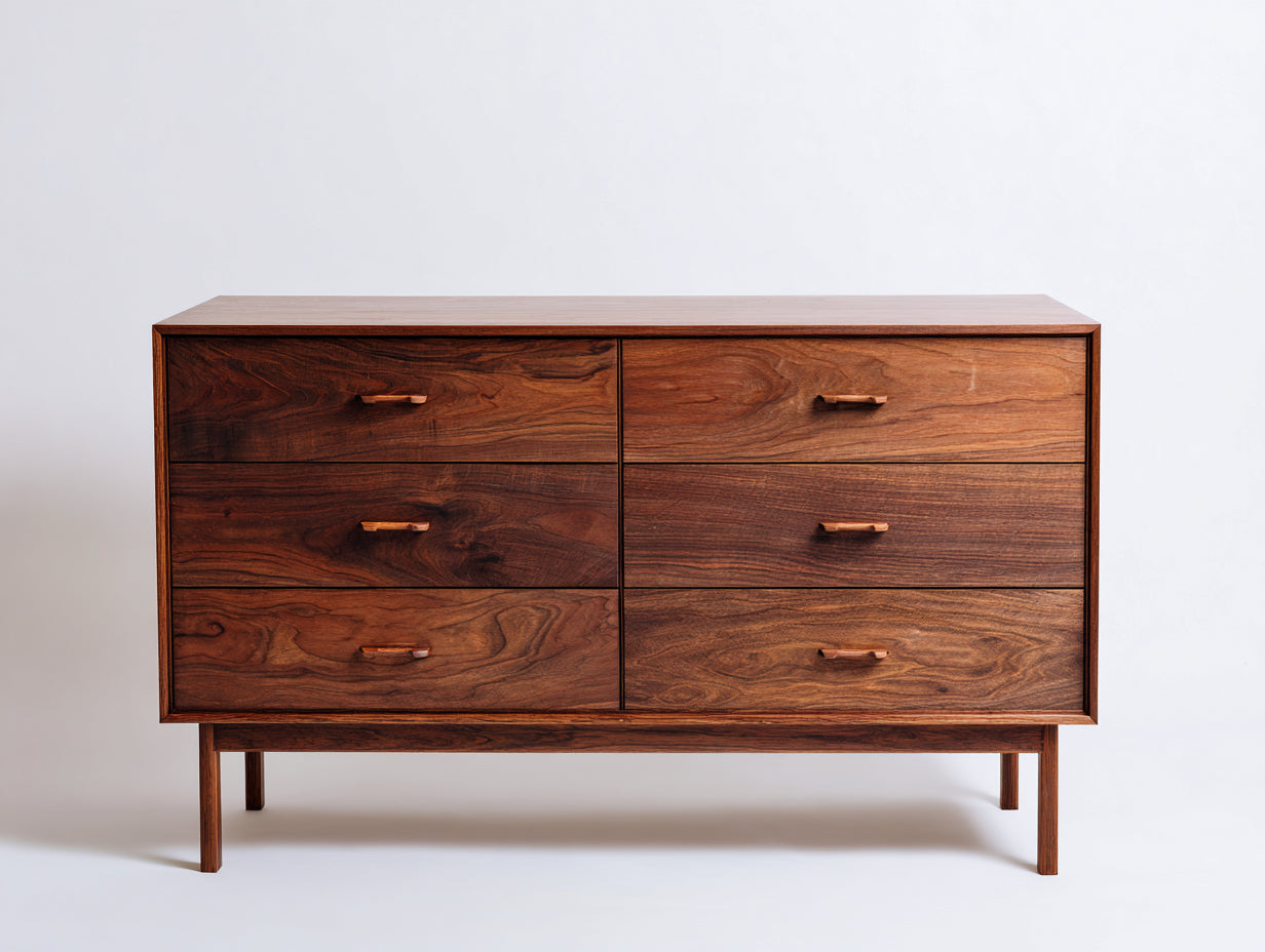 Cómodas madera 125x43x82 cm marrón para dormitorio - diseño moderno